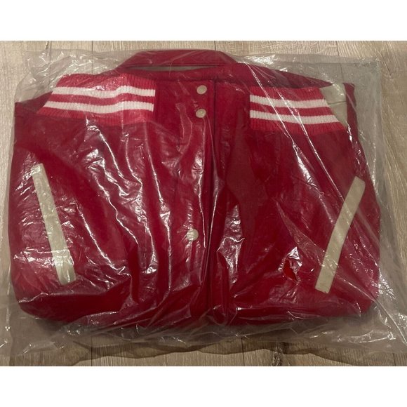 Vintage Budweiser Wool Leather Varsity Jacket Men Large NIP Red - Picture 8 of 10